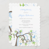 ポッドガーデンツインズのエンドウ豆男の赤ちゃんシャワー招待状 招待状 (正面/裏面)