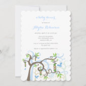 ポッドガーデンツインズのエンドウ豆男の赤ちゃんシャワー招待状 招待状 (正面)