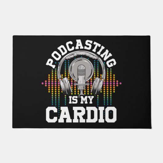 ポッドキャストコンテンツクリエイターラジオショーポッドキャスティングT- ドアマット (正面)