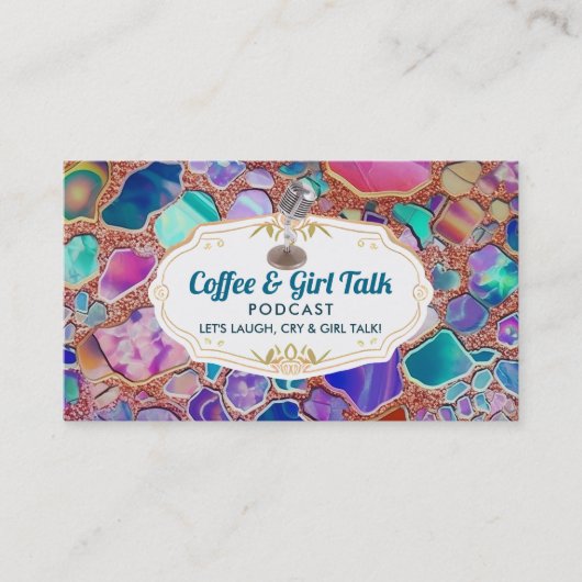 ポッドキャストスローガンの名刺 名刺 (正面)