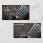 ポッドキャストマイクオーディオラジオ 名刺 (正面/裏面)