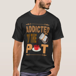 ポッドコーヒー警告アパレルバリスタ中毒 Tシャツ