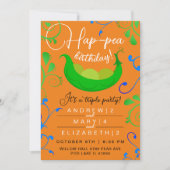 ポッドスタイリッシュオレンジの三つ子の関節パーティーの豆 招待状 (正面)