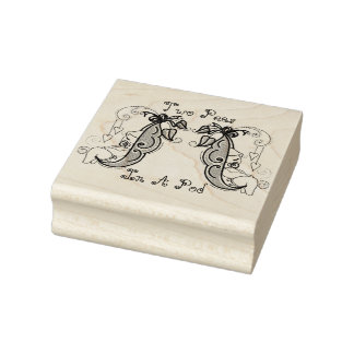 ポッドスタンプを押した二つの豆 ラバースタンプ