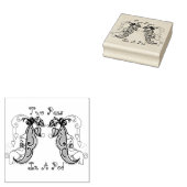 ポッドスタンプを押した二つの豆 ラバースタンプ (押印)