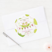 ポッドツインの女の子に2つの豆ありがとうラベル ラウンドシール (封筒)