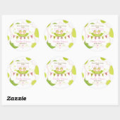 ポッドツインの女の子に2つの豆ありがとうラベル ラウンドシール (シート)