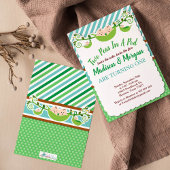 ポッドツインズの青い2つのエンドウ誕生日 招待状