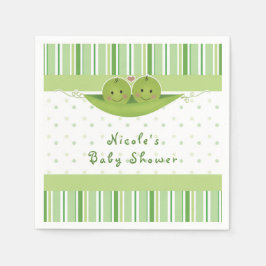 ポッドツインズベビーシャワーパーティーの2つの豆カスタム スタンダードカクテルナプキン