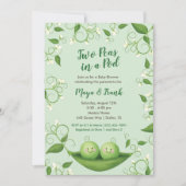 ポッドツインズベビーシャワー招待状の2つのエンドウ 招待状 (正面)