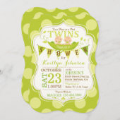 ポッドツインズベビーシャワー招待状 招待状 (正面/裏面)