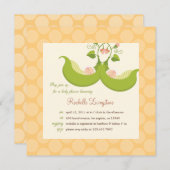 ポッドツインズベビーシャワー招待状 招待状 (正面/裏面)