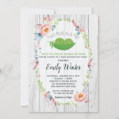 ポッドツインベビーシャワーのボホ2頭の豆 招待状 (正面)