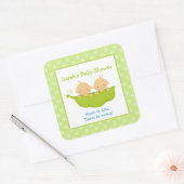 ポッドツインボーイズのスクエアフェイスステッカーのピース スクエアシール (封筒)