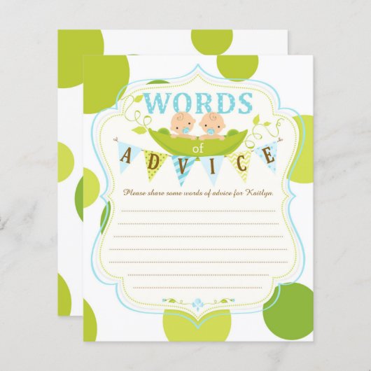 ポッドツインボーイズアドバイスカードの2枚 (正面/裏面)