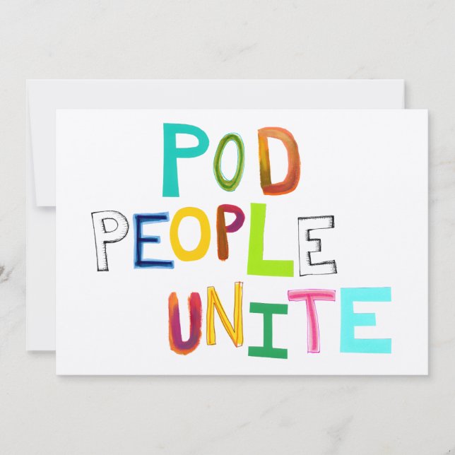 ポッドピープルおもしろいカラフルユニークアート単語 (正面)