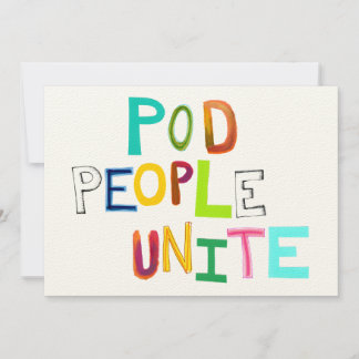 ポッドピープルおもしろいカラフルユニークアート単語