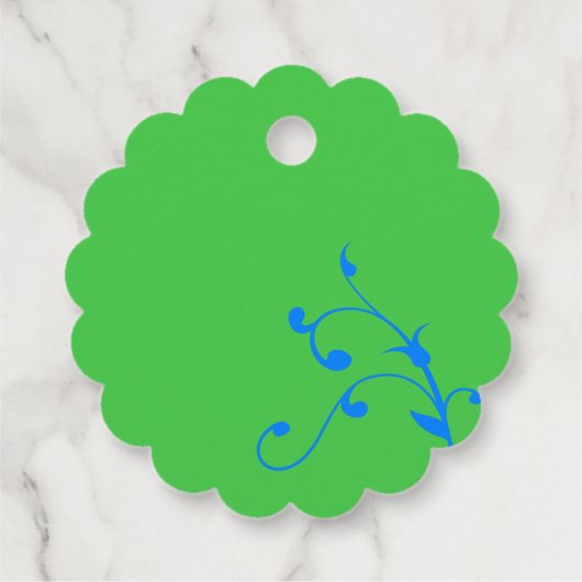 ポッド三つ子の中のかわいいエンドウ緑ありがとうパーティー フェイバータグ (裏面)