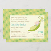 ポッド内のピー赤ちゃんシャワー招待状 – 男の子 招待状 (正面/裏面)