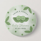 ポッド内の2つのエンドウの男の子の赤ちゃんシャワーボタン 缶バッジ (正面)