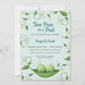 ポッド内の2つのエンドウ男の赤ちゃんシャワーツイン招待状 招待状 (正面)