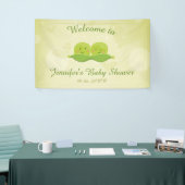 ポッド内の2つのエンドウ豆ベビーシャワーバナーツインズニュートラル 横断幕 (トレードショー)