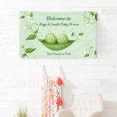 ポッド内の2つの豆の赤ちゃんシャワーへようこそ 横断幕 (インサイチュ)