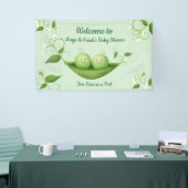 ポッド内の2つの豆の赤ちゃんシャワーへようこそ 横断幕 (トレードショー)