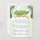 ポッド内の3つのエンドウサンキューカードノートトリプレット 招待状 (正面)