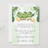 ポッド内の3つのエンドウサンキューカードノートトリプレット 招待状 (正面)