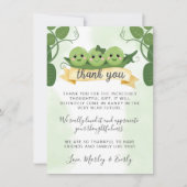 ポッド内の3つのエンドウサンキューカードノートトリプレット 招待状 (正面)