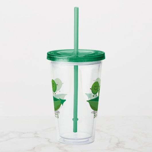 ポッド漫画の中の可愛いジャンプ豆イラストレーション アクリルタンブラー (右)