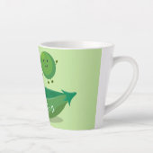 ポッド漫画の中の可愛いジャンプ豆イラストレーション カフェラテマグ (右)