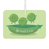 ポッド漫画の中の可愛いジャンプ豆イラストレーション カーエアーフレッシュナー (正面)