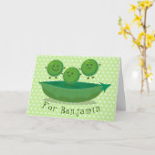 ポッド漫画の中の可愛いジャンプ豆イラストレーション カード (黄色い花)