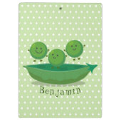 ポッド漫画の中の可愛いジャンプ豆イラストレーション クリップボード (裏面)