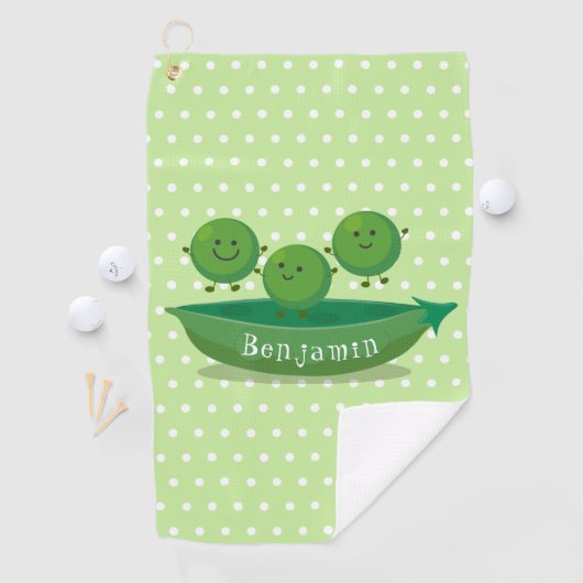 ポッド漫画の中の可愛いジャンプ豆イラストレーション ゴルフタオル (インサイチュ)