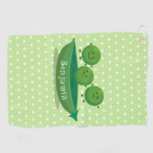 ポッド漫画の中の可愛いジャンプ豆イラストレーション ゴルフタオル (横)