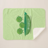 ポッド漫画の中の可愛いジャンプ豆イラストレーション シェルパブランケット (正面(横))