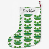 ポッド漫画の中の可愛いジャンプ豆イラストレーション スモールクリスマスストッキング (裏面)