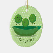 ポッド漫画の中の可愛いジャンプ豆イラストレーション セラミックオーナメント (右)