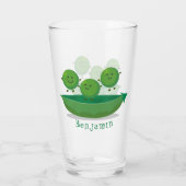 ポッド漫画の中の可愛いジャンプ豆イラストレーション タンブラーグラス (裏面)