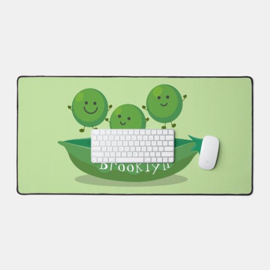 ポッド漫画の中の可愛いジャンプ豆イラストレーション デスクマット (キーボード&マウス)