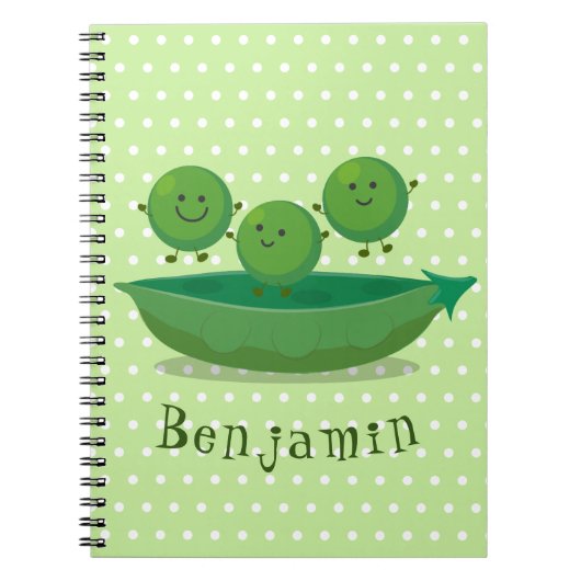 ポッド漫画の中の可愛いジャンプ豆イラストレーション ノートブック (正面)