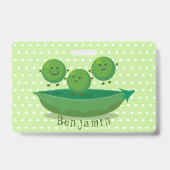 ポッド漫画の中の可愛いジャンプ豆イラストレーション バッジ (裏面)