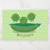 ポッド漫画の中の可愛いジャンプ豆イラストレーション フードラベル (シングルラベル)