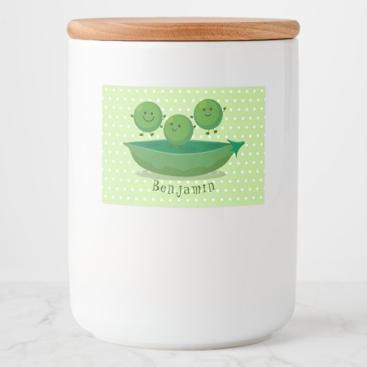 ポッド漫画の中の可愛いジャンプ豆イラストレーション フードラベル (正面)