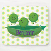 ポッド漫画の中の可愛いジャンプ豆イラストレーション マウスパッド (正面)