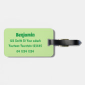 ポッド漫画の中の可愛いジャンプ豆イラストレーション ラゲッジタグ (裏面横)