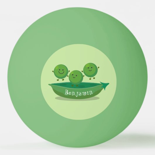 ポッド漫画の中の可愛いジャンプ豆イラストレーション 卓球ボール (正面)